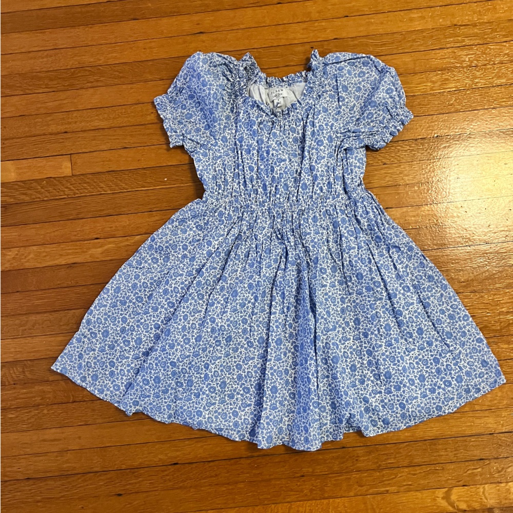 J Crew Liberty print blue floral smocked dress